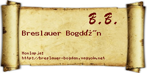 Breslauer Bogdán névjegykártya